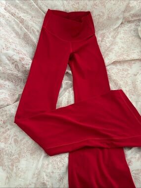 PINK Red High-Waist Flare Leggings NWOT